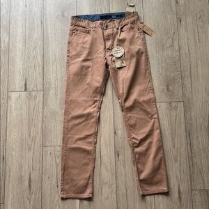 NWT Vintage Genes 1891 Khaki Brown Slim Fit Comfort Stretch Jeans Men’s 32x32